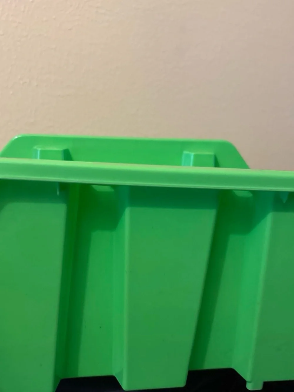 Green Plastic Storage Bin - Home Organization